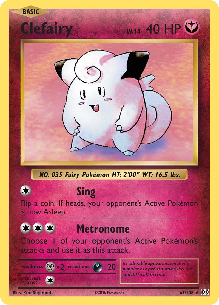Clefairy 063/108 — Evolutions (English Pokémon TCG card)