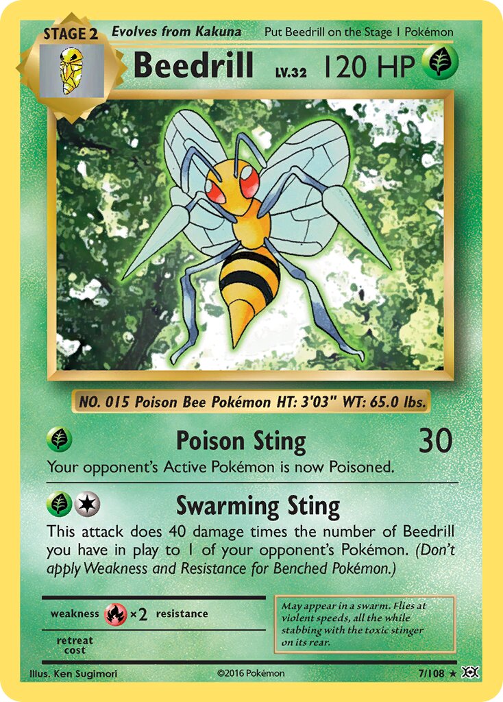 Beedrill 007/108 — Evolutions (English Pokémon TCG card)