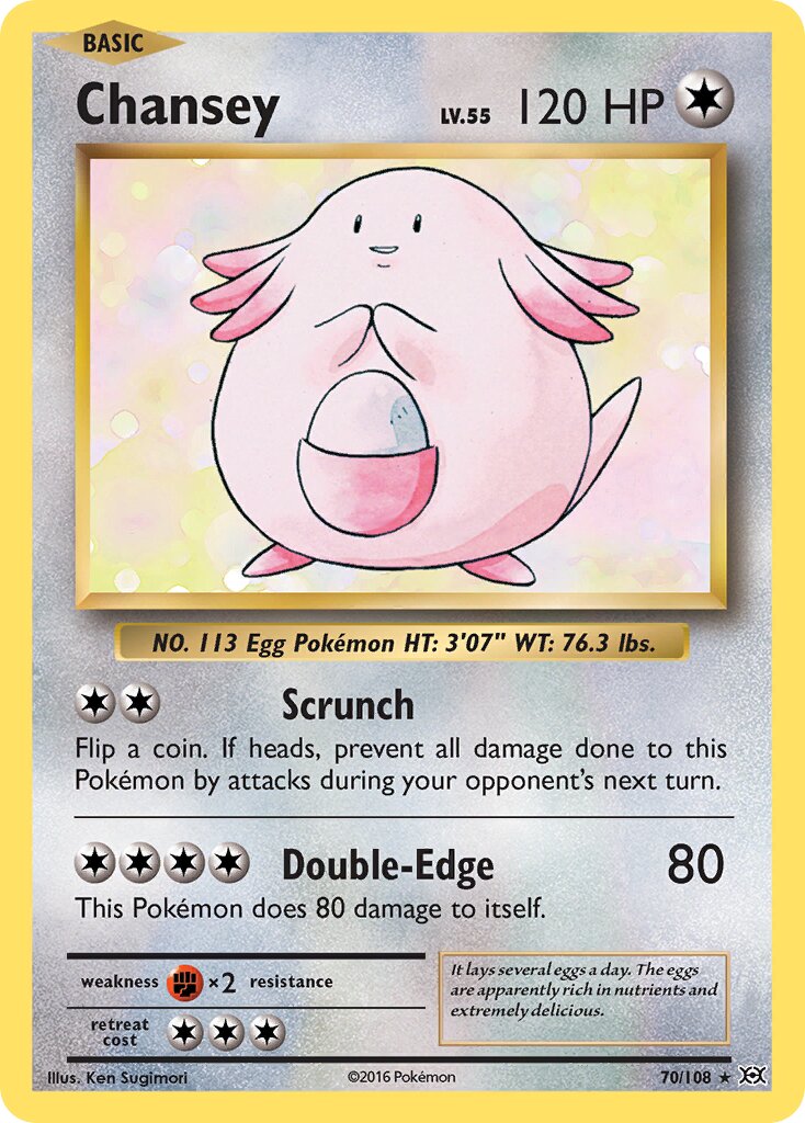 Chansey 070/108 — Evolutions (English Pokémon TCG card)