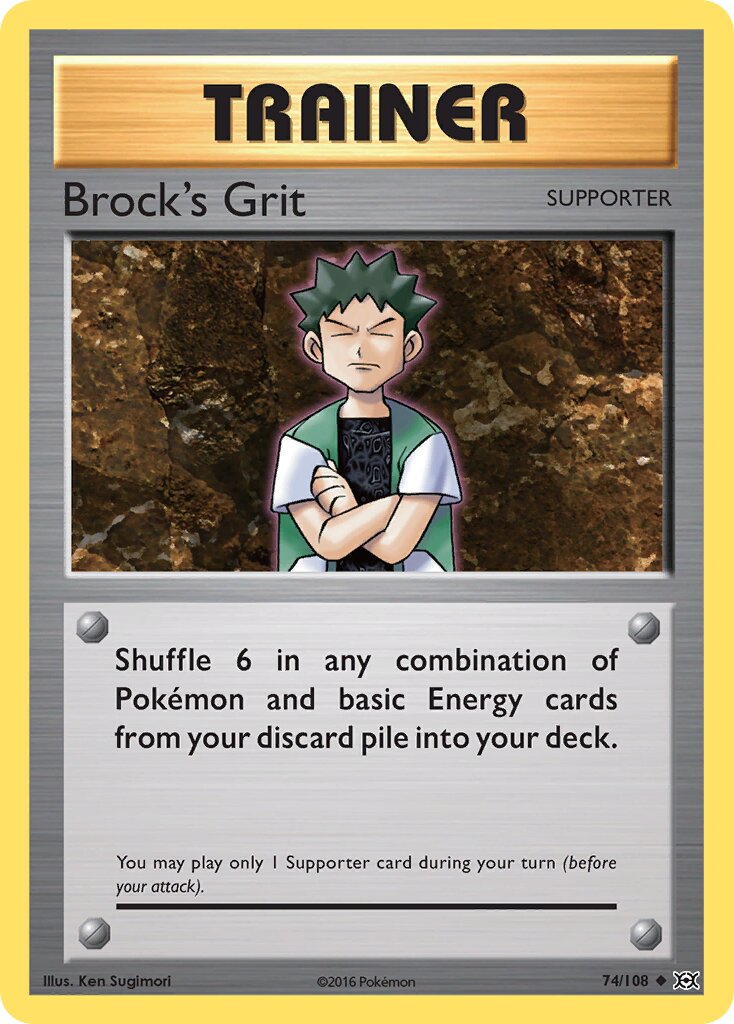 Brock's Grit 074/108 — Evolutions (English Pokémon TCG card)