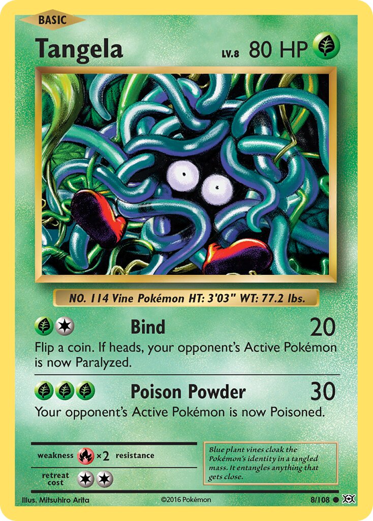 Tangela 008/108 — Evolutions (English Pokémon TCG card)
