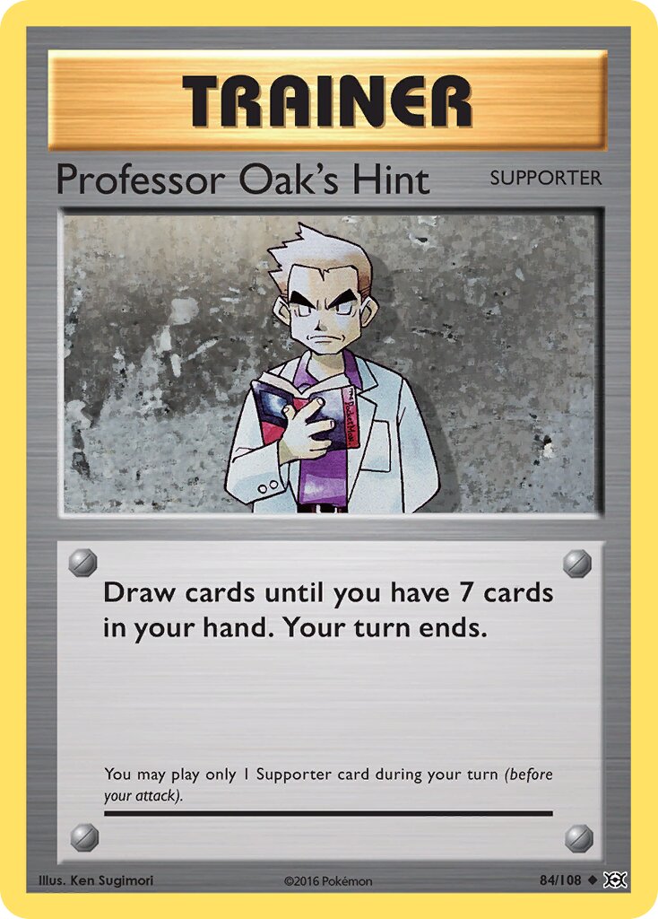 Professor Oak's Hint 084/108 — Evolutions (English Pokémon TCG card)