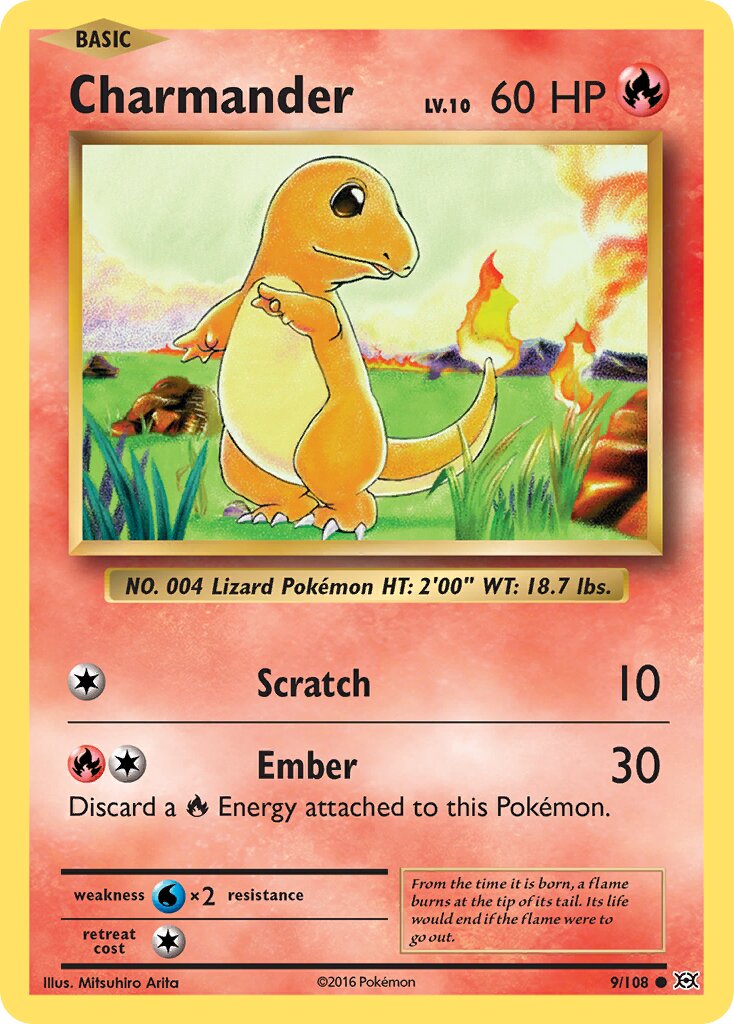 Charmander 009/108 — Evolutions (English Pokémon TCG card)