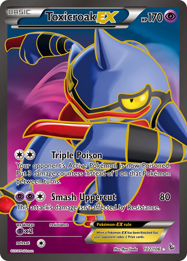 Toxicroak-EX 102/106 — Flashfire (English Pokémon TCG card)