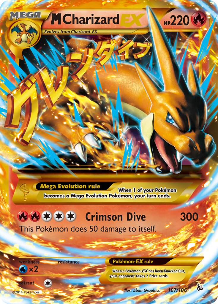 M Charizard-EX 107/106 — Flashfire (English Pokémon TCG card)