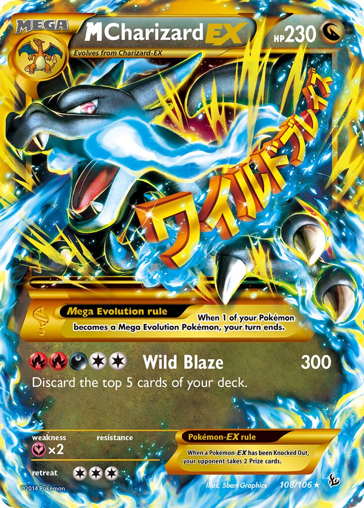 M Charizard-EX 108/106 — Flashfire (English Pokémon TCG card)