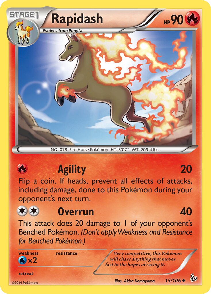Rapidash 015/106 — Flashfire (English Pokémon TCG card)