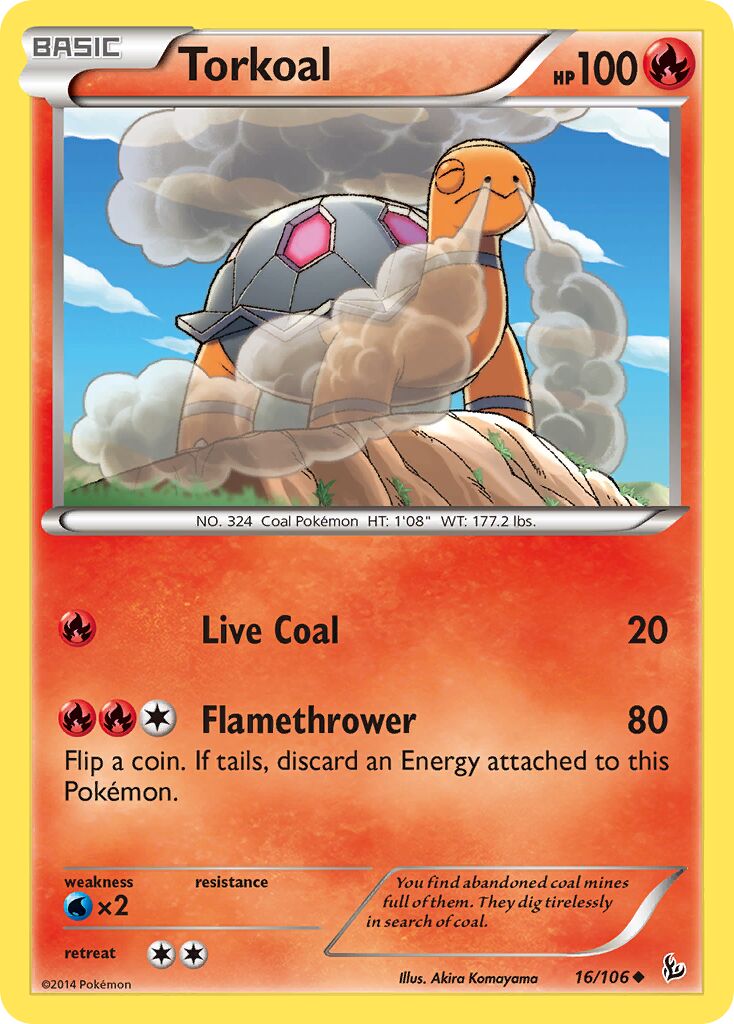 Torkoal 016/106 — Flashfire (English Pokémon TCG card)