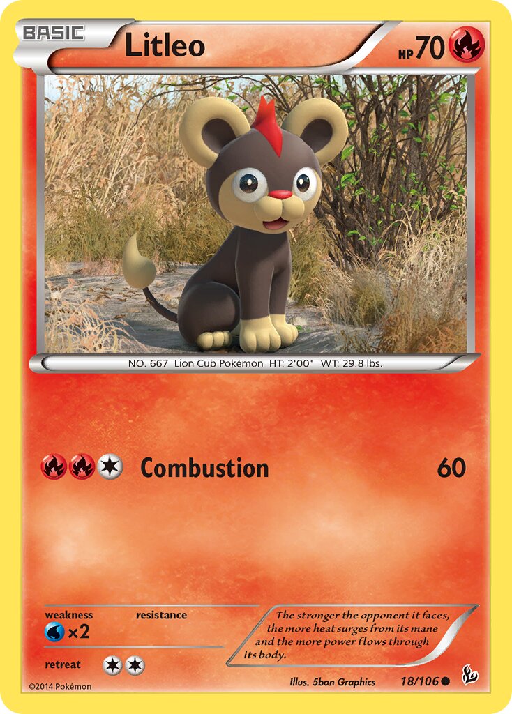 Litleo 018/106 — Flashfire (English Pokémon TCG card)