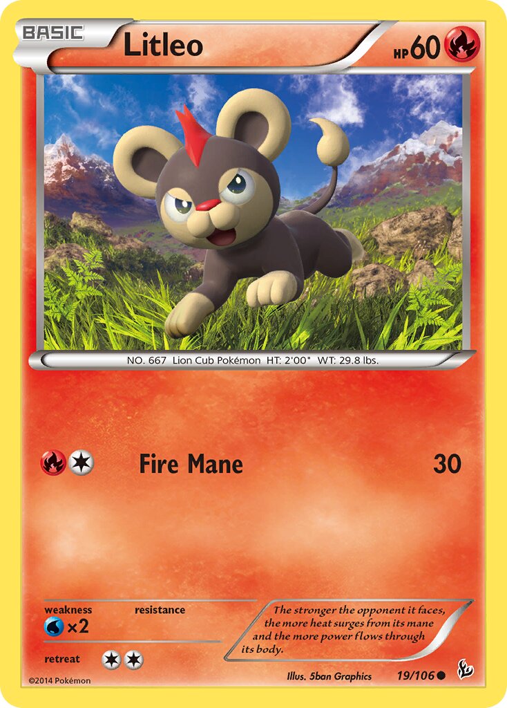 Litleo 019/106 — Flashfire (English Pokémon TCG card)