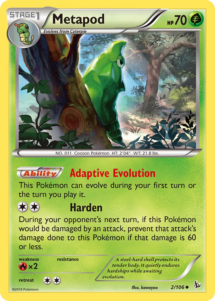 Metapod 002/106 — Flashfire (English Pokémon TCG card)