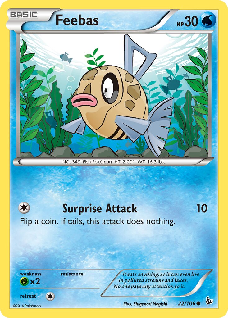 Feebas 022/106 — Flashfire (English Pokémon TCG card)