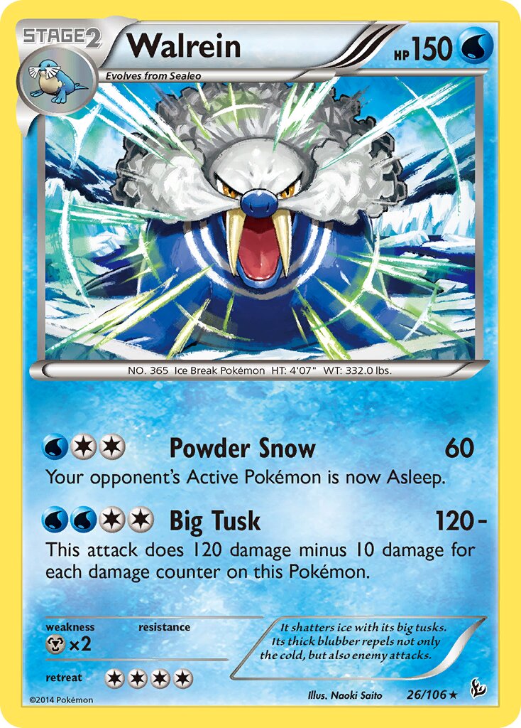 Walrein 026/106 — Flashfire (English Pokémon TCG card)