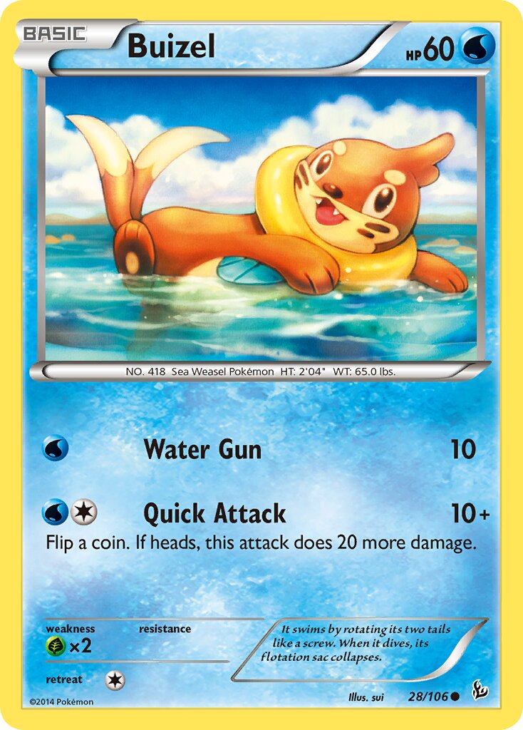 Buizel 028/106 — Flashfire (English Pokémon TCG card)