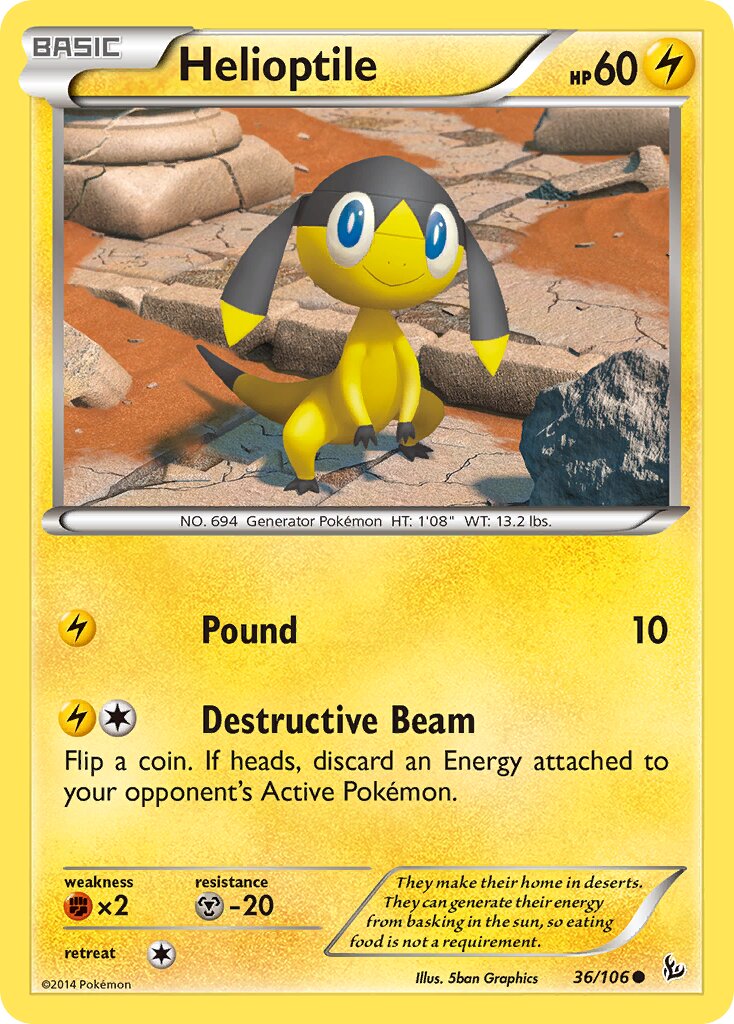 Helioptile 036/106 — Flashfire (English Pokémon TCG card)