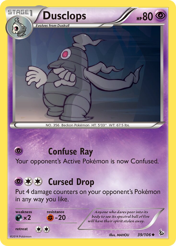 Dusclops 039/106 — Flashfire (English Pokémon TCG card)