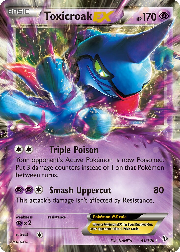 Toxicroak-EX 041/106 — Flashfire (English Pokémon TCG card)