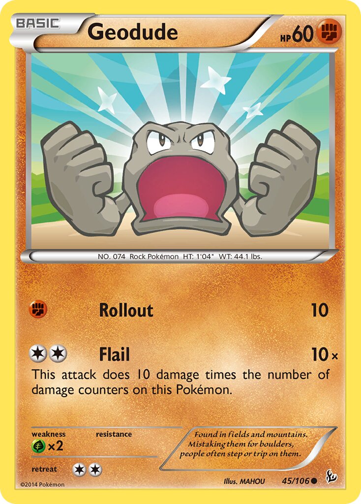 Geodude 045/106 — Flashfire (English Pokémon TCG card)