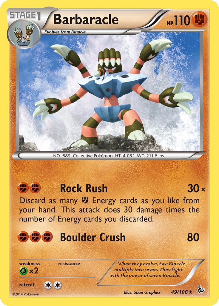 Barbaracle 049/106 — Flashfire (English Pokémon TCG card)