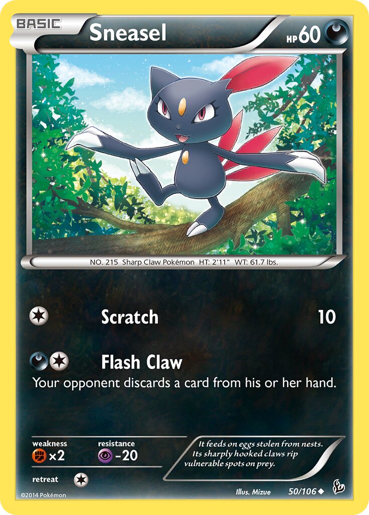 Sneasel 050/106 — Flashfire (English Pokémon TCG card)