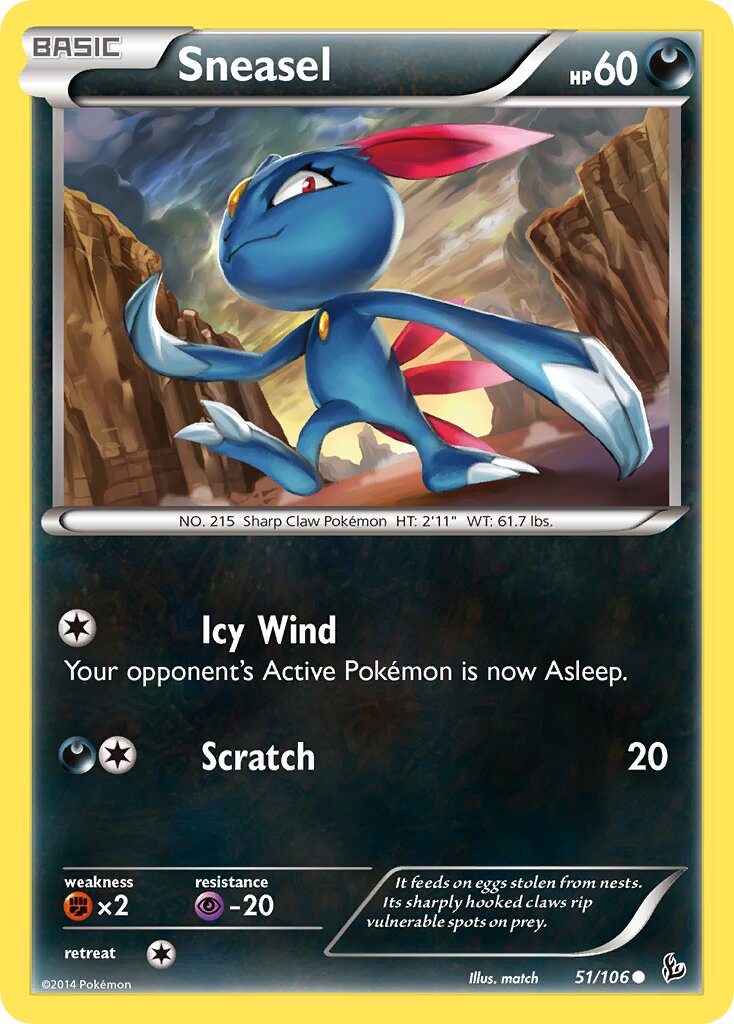 Sneasel 051/106 — Flashfire (English Pokémon TCG card)