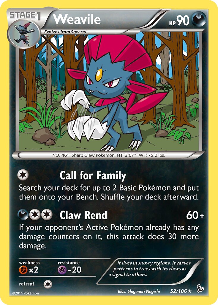 Weavile 052/106 — Flashfire (English Pokémon TCG card)