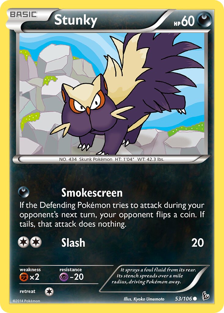 Stunky 053/106 — Flashfire (English Pokémon TCG card)