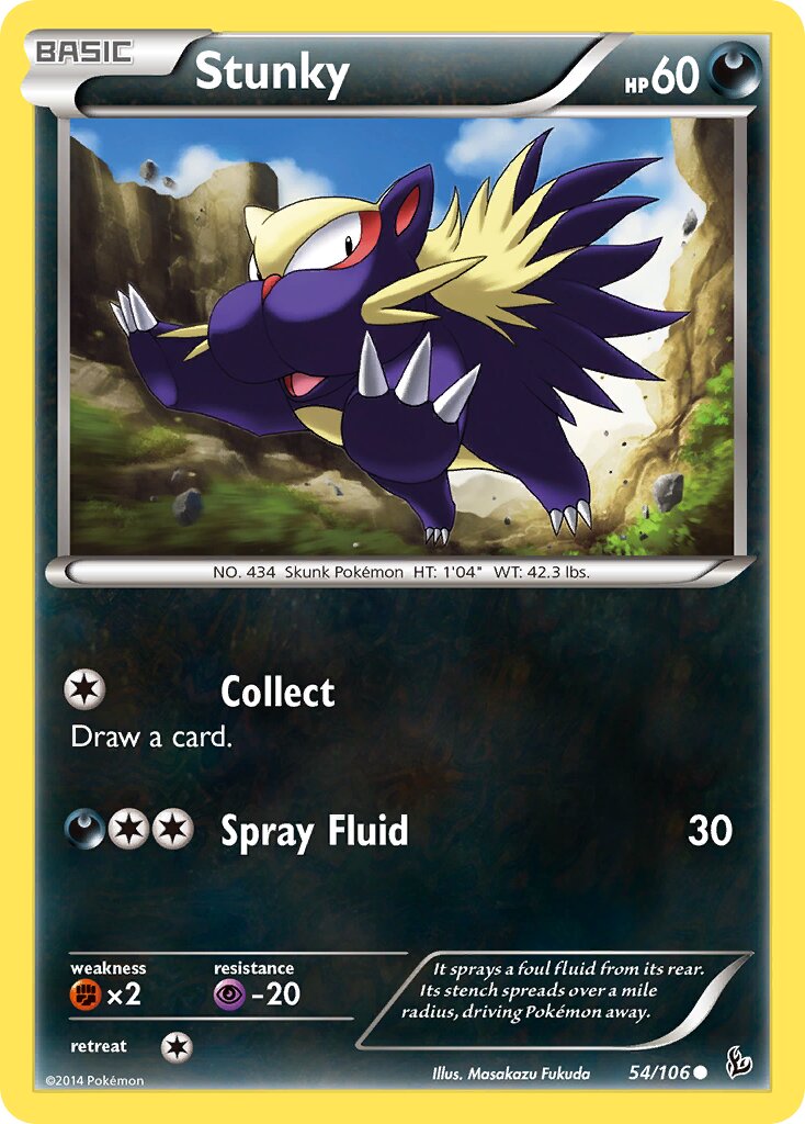 Stunky 054/106 — Flashfire (English Pokémon TCG card)