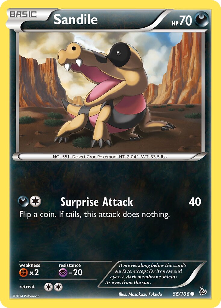 Sandile 056/106 — Flashfire (English Pokémon TCG card)
