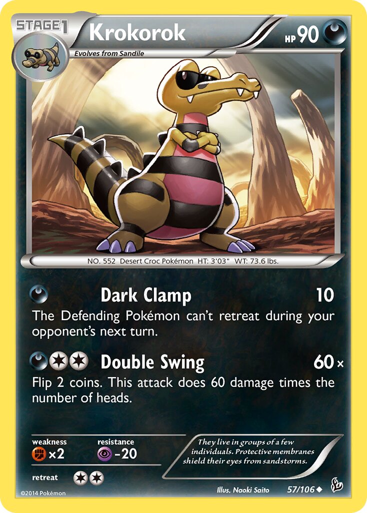 Krokorok 057/106 — Flashfire (English Pokémon TCG card)