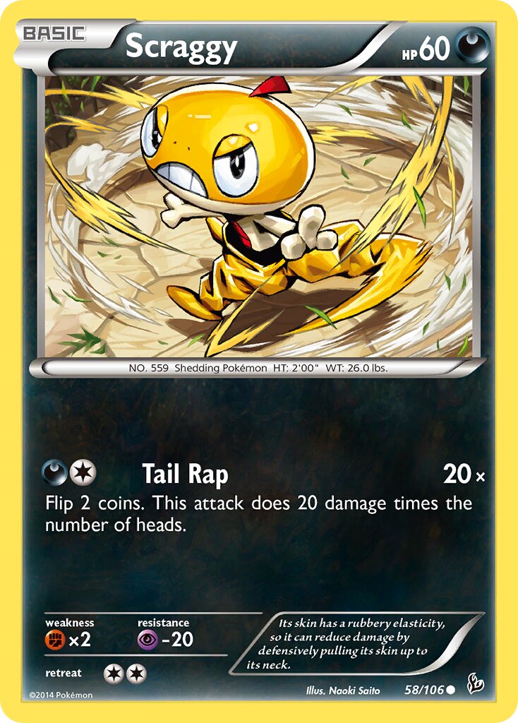 Scraggy 058/106 — Flashfire (English Pokémon TCG card)