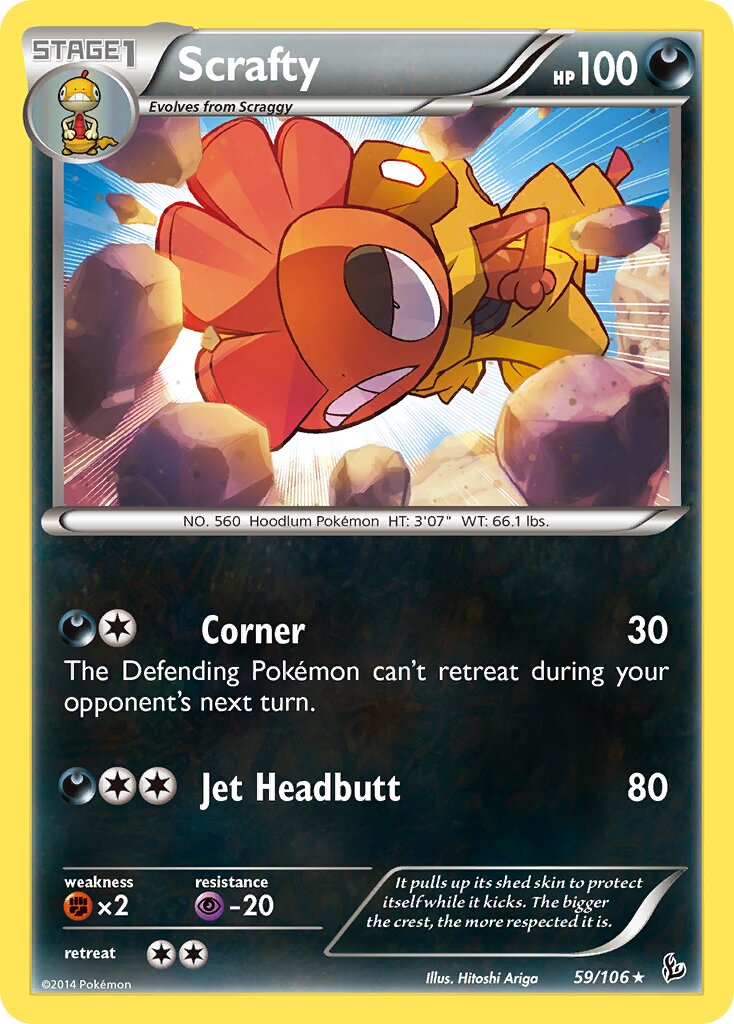 Scrafty 059/106 — Flashfire (English Pokémon TCG card)