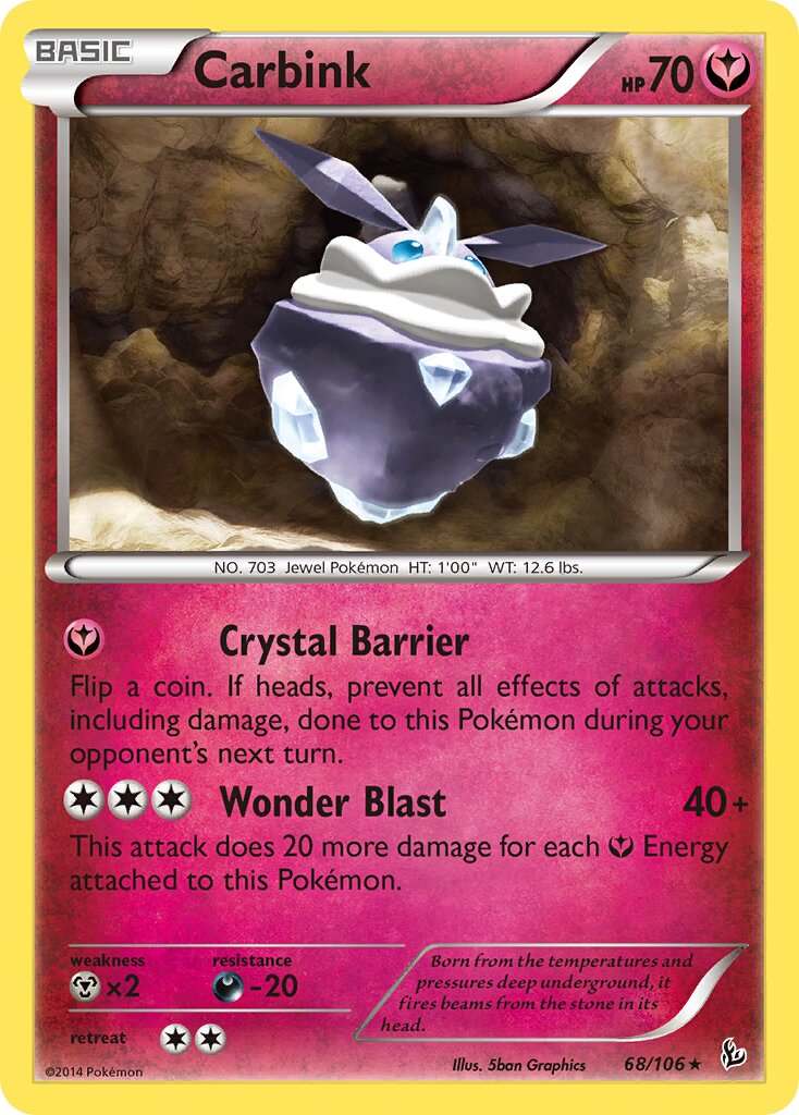 Carbink 068/106 — Flashfire (English Pokémon TCG card)