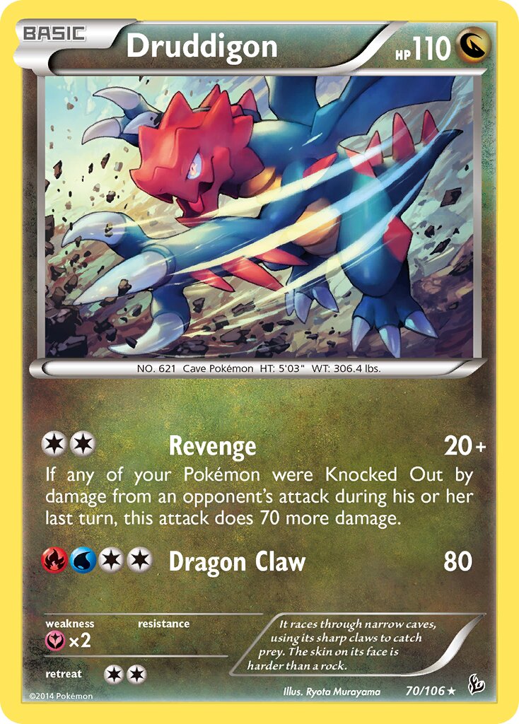Druddigon 070/106 — Flashfire (English Pokémon TCG card)