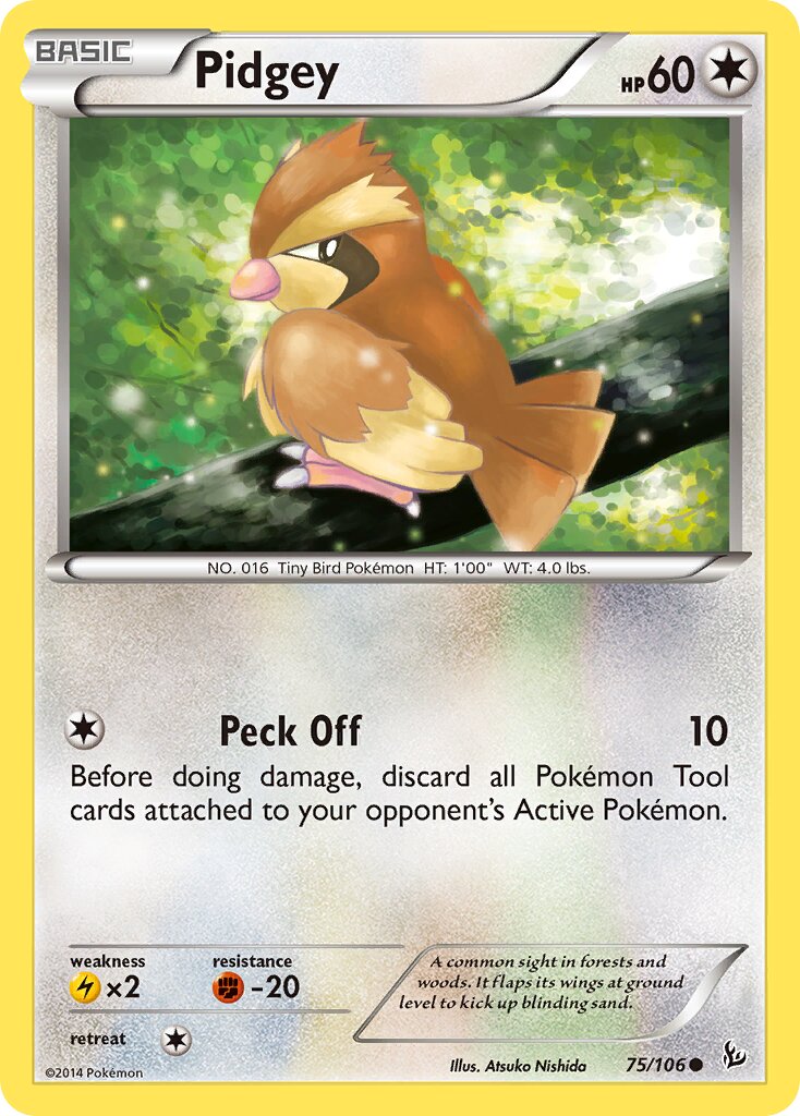 Pidgey 075/106 — Flashfire (English Pokémon TCG card)