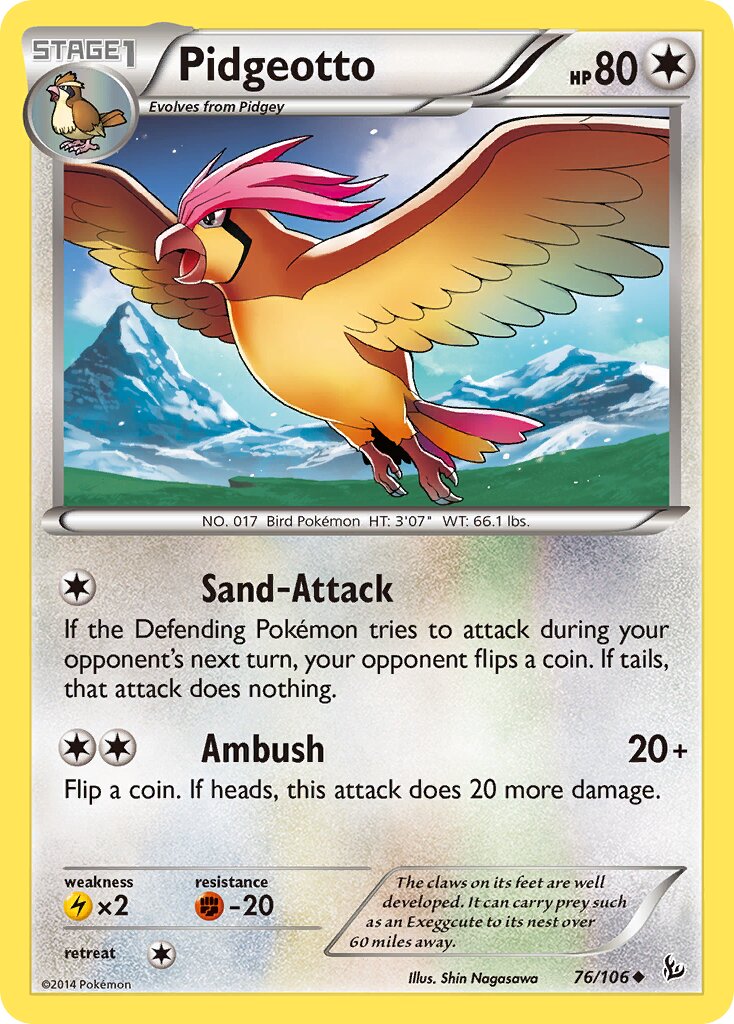 Pidgeotto 076/106 — Flashfire (English Pokémon TCG card)