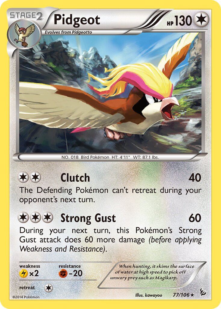 Pidgeot 077/106 — Flashfire (English Pokémon TCG card)