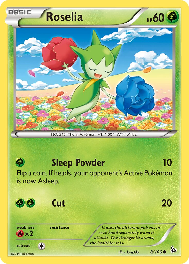 Roselia 008/106 — Flashfire (English Pokémon TCG card)