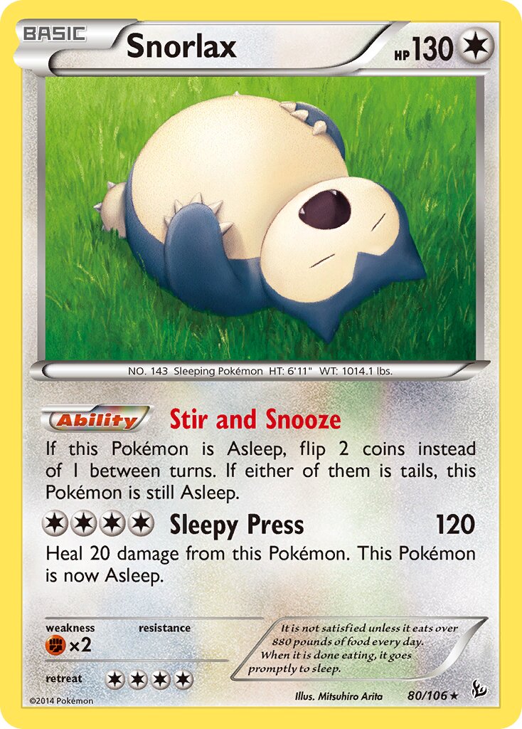 Snorlax 080/106 — Flashfire (English Pokémon TCG card)