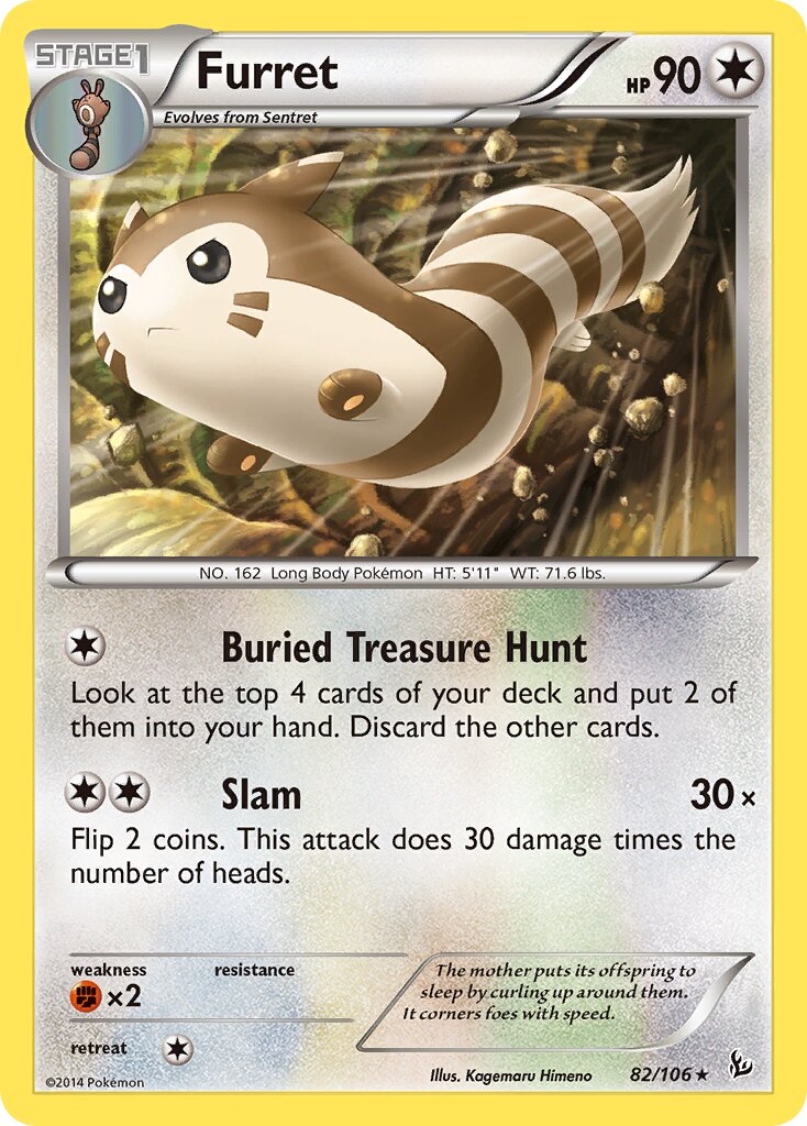 Furret 082/106 — Flashfire (English Pokémon TCG card)