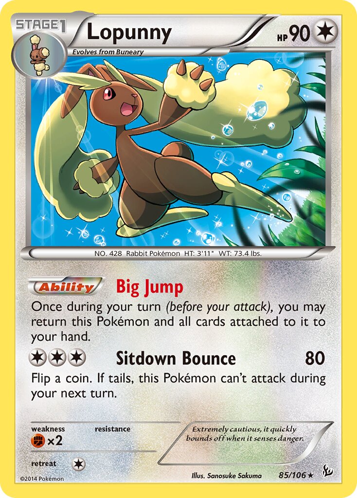 Lopunny 085/106 — Flashfire (English Pokémon TCG card)