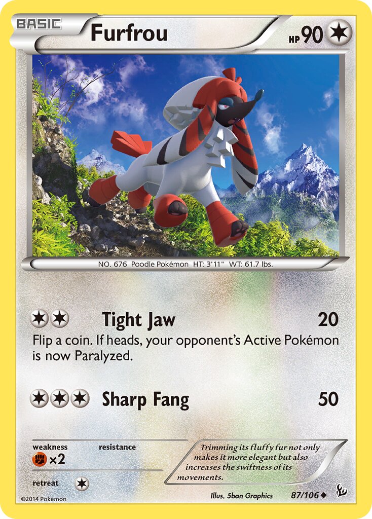 Furfrou 087/106 — Flashfire (English Pokémon TCG card)