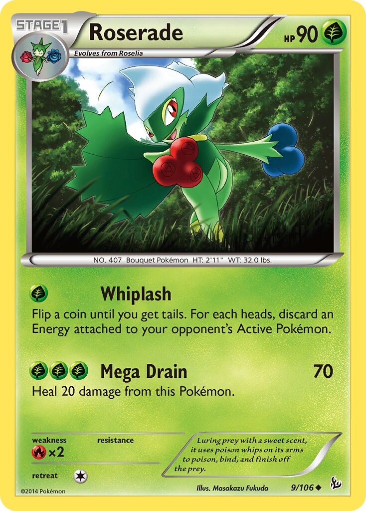 Roserade 009/106 — Flashfire (English Pokémon TCG card)