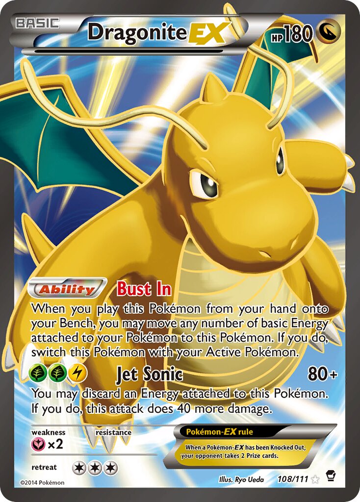 Dragonite-EX 108/111 — Furious Fists (English Pokémon TCG card)