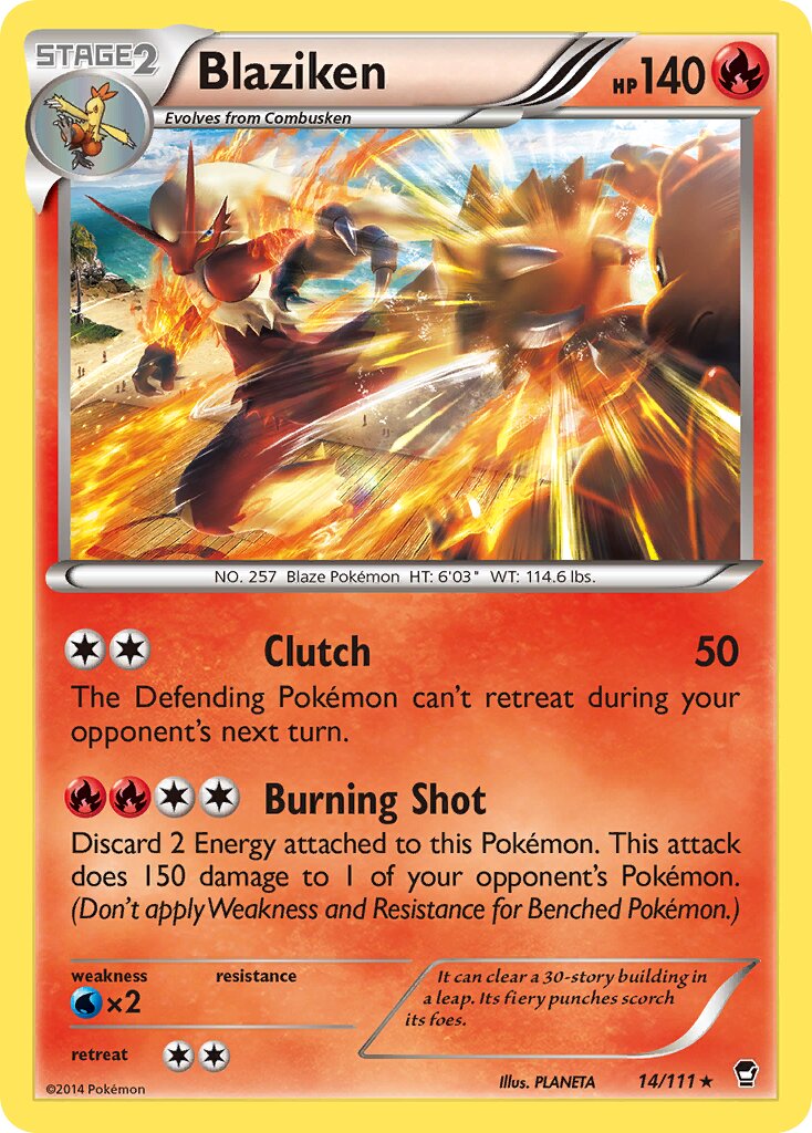Blaziken 014/111 — Furious Fists (English Pokémon TCG card)