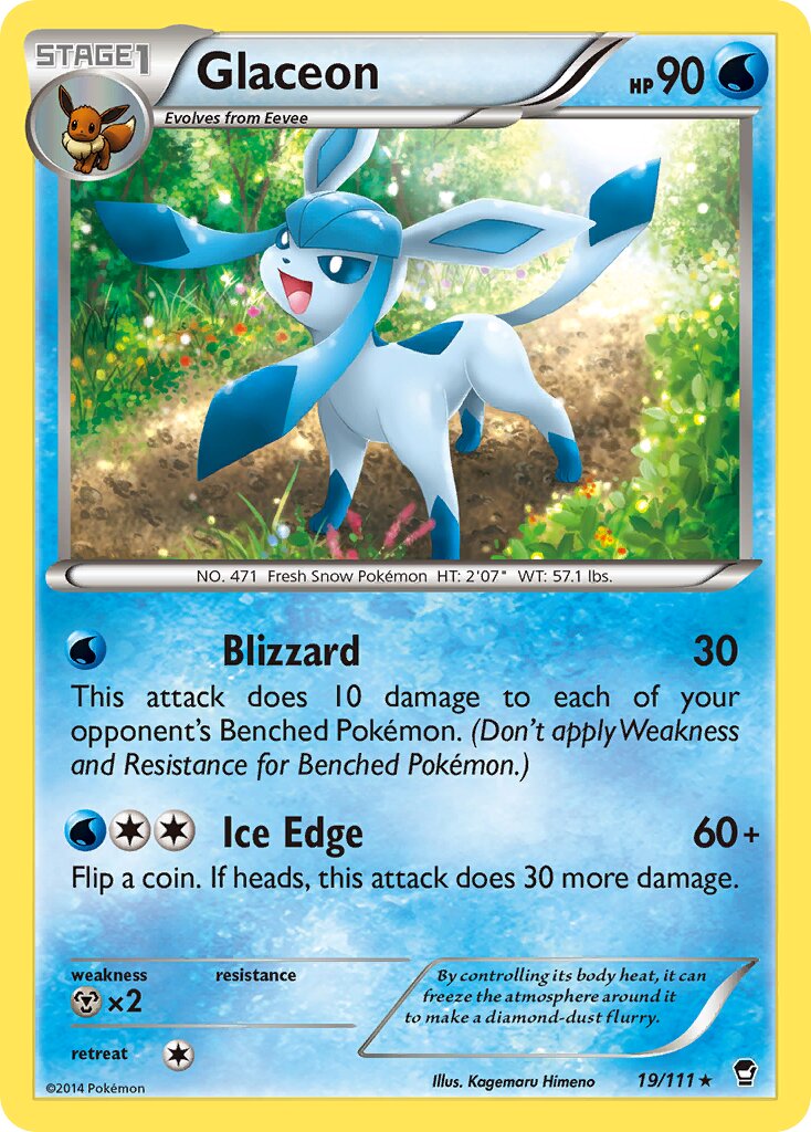 Glaceon 019/111 — Furious Fists (English Pokémon TCG card)