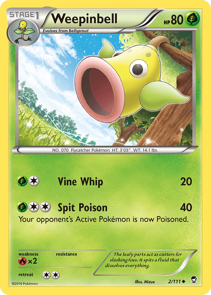 Weepinbell 002/111 — Furious Fists (English Pokémon TCG card)