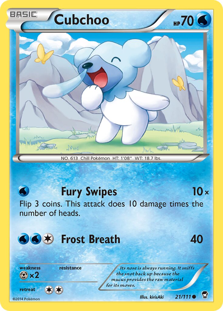 Cubchoo 021/111 — Furious Fists (English Pokémon TCG card)