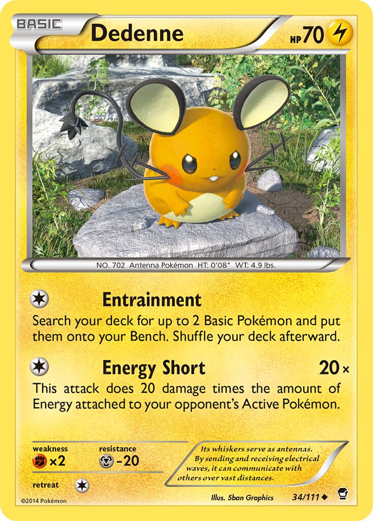 Dedenne 034/111 — Furious Fists (English Pokémon TCG card)