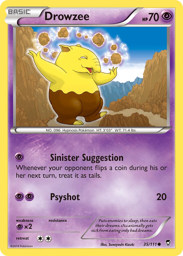 Drowzee 035/111 — Furious Fists (English Pokémon TCG card)